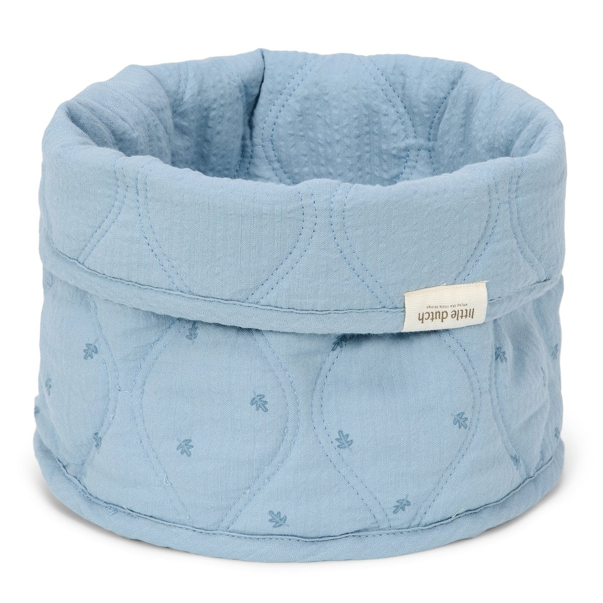 Quilted Storage Basket Small | Pure Denim Blue