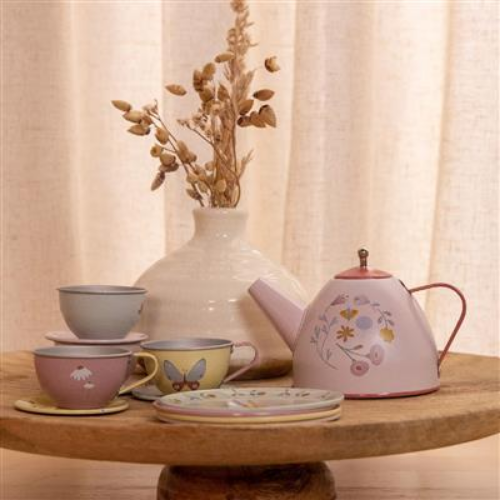 Tin tea set Flowers & Butterflies