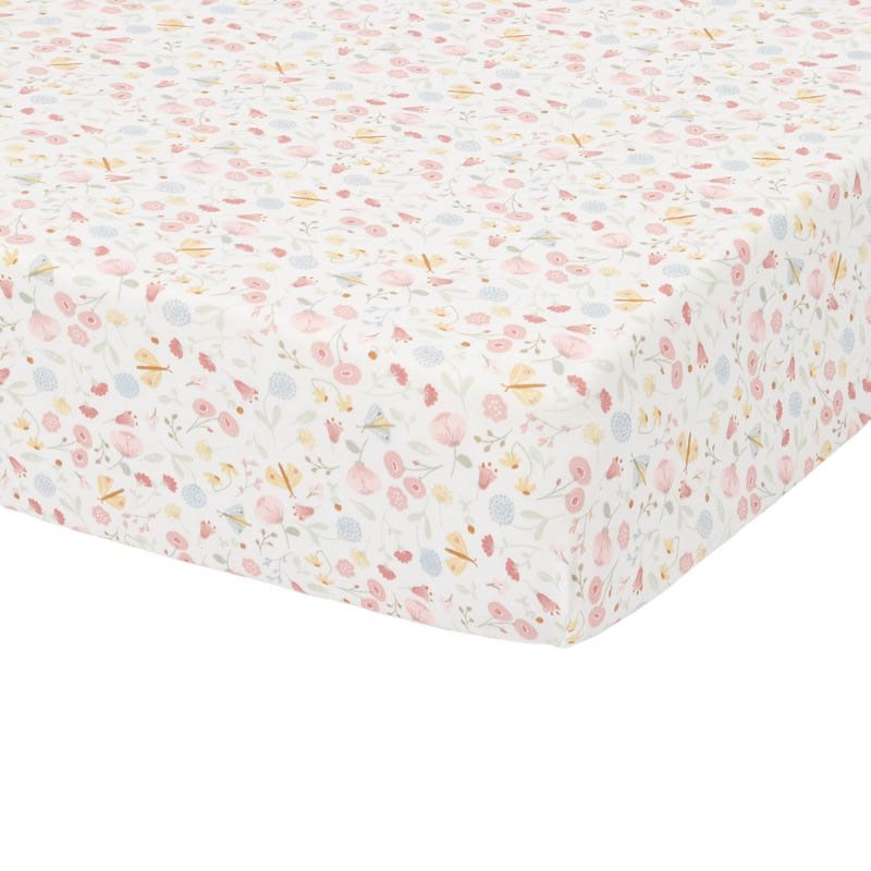 Fitted bassinet sheet Flowers & Butterfly