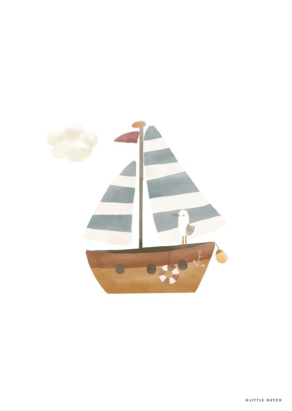Poster Sailors Bay Blue - A3