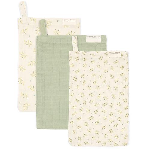 Washcloths Set Muslin - Blueberry Leaves