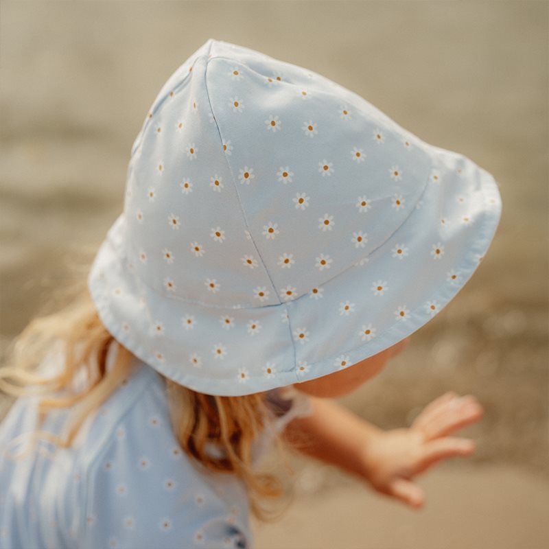 Reversible sun hat Daisies Blue / White