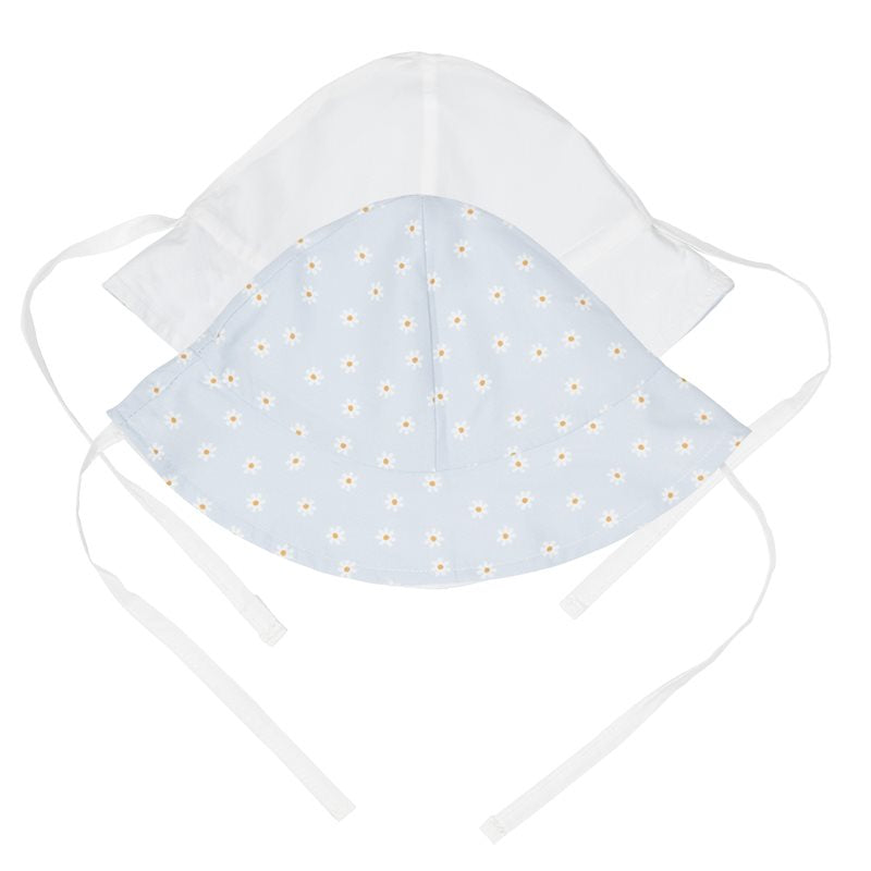 Reversible sun hat Daisies Blue / White