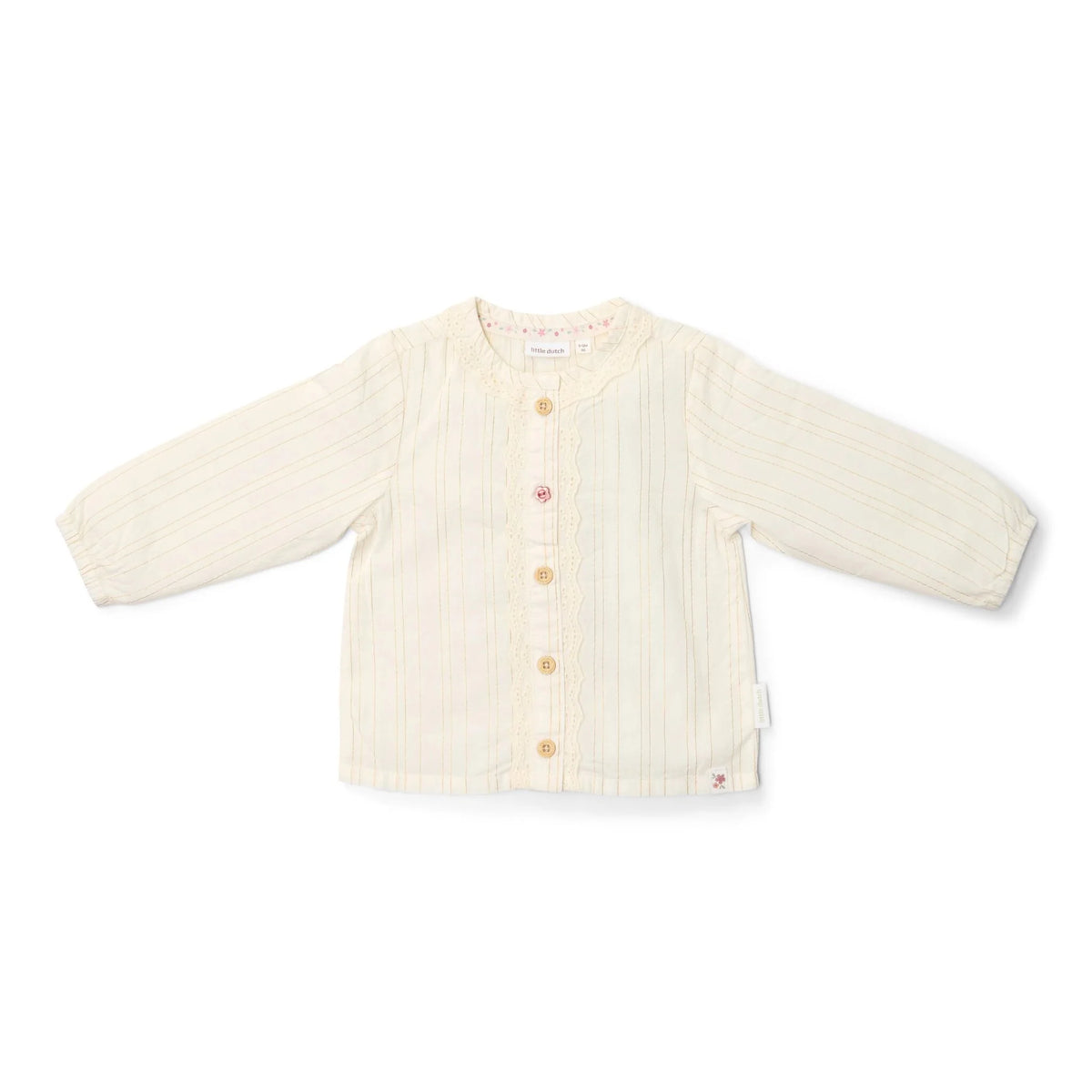 White Long Sleeve Blouse with Buttons | Fairy Garden