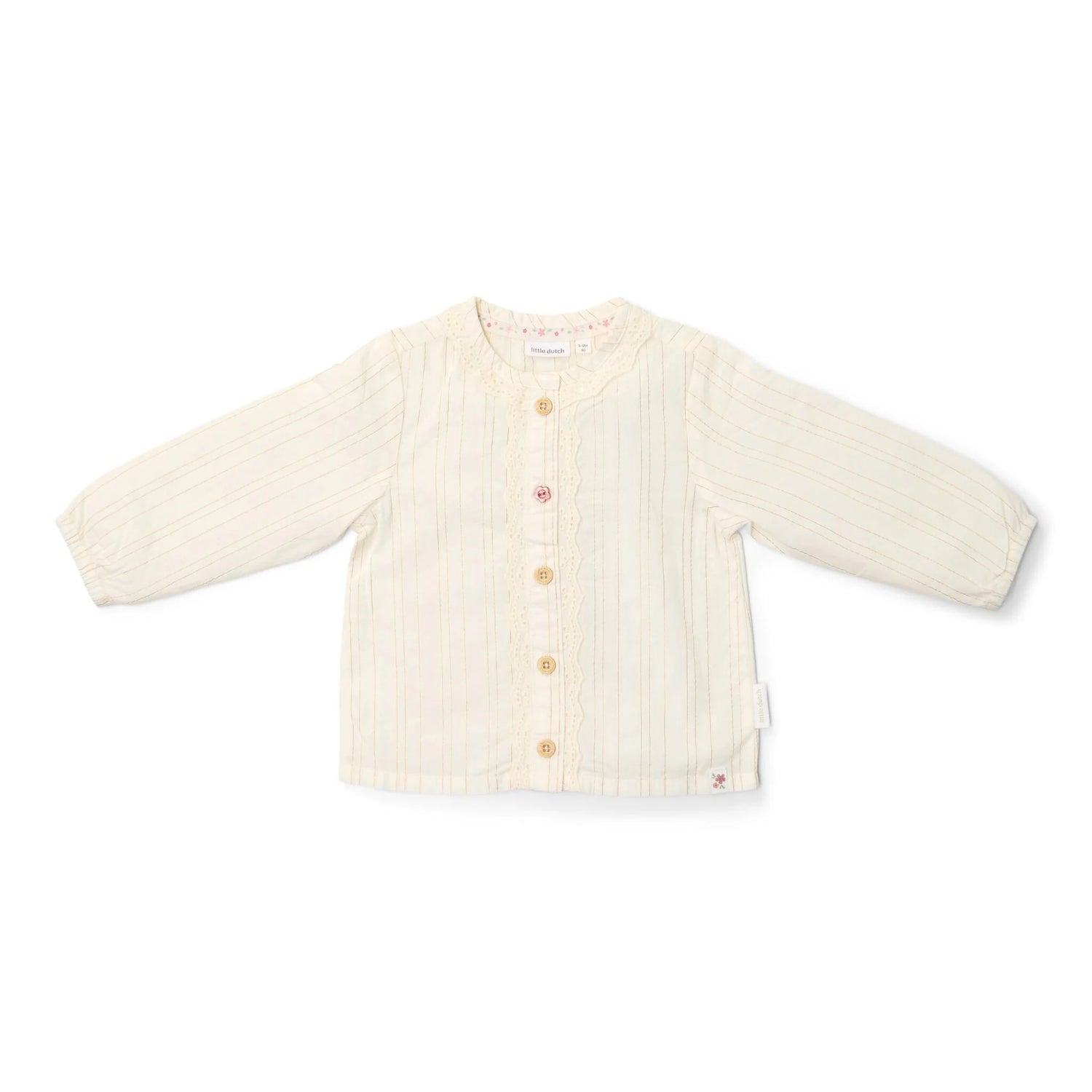 White Long Sleeve Blouse with Buttons | Fairy Garden