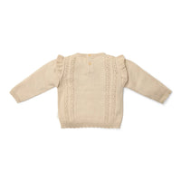 Sand Ruffle Knitted Sweater | Fairy Garden