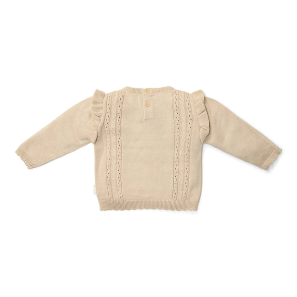 Sand Ruffle Knitted Sweater | Fairy Garden