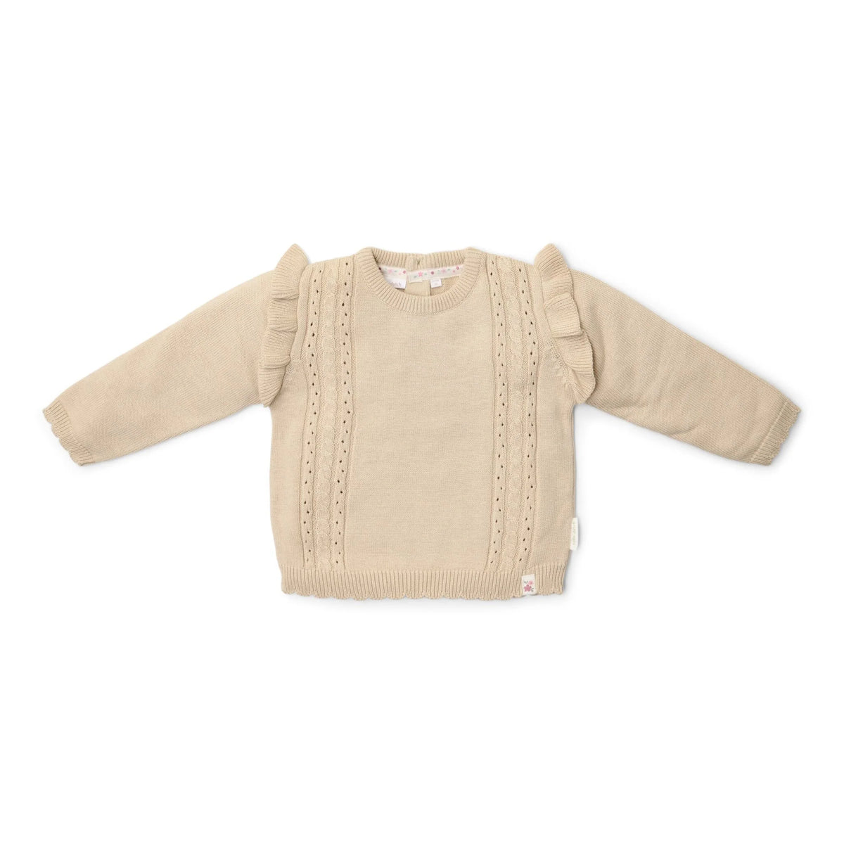 Sand Ruffle Knitted Sweater | Fairy Garden
