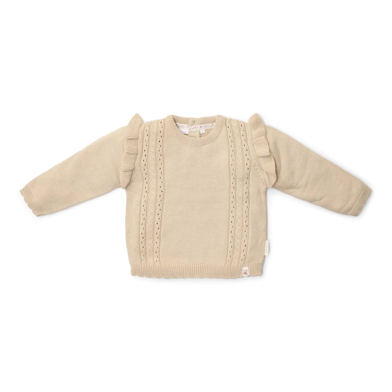Sand Ruffle Knitted Sweater | Fairy Garden