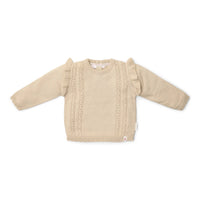 Sand Ruffle Knitted Sweater | Fairy Garden