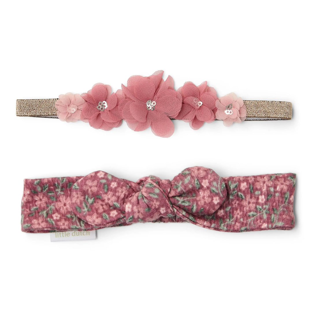 Headbands Set of 2 Pink & Flowers | Fairy Garden