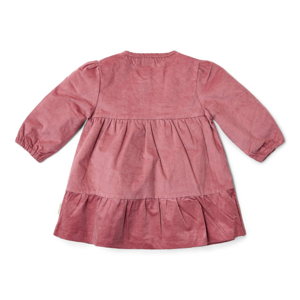 Pink Long Sleeve Corduroy Dress | Fairy Garden