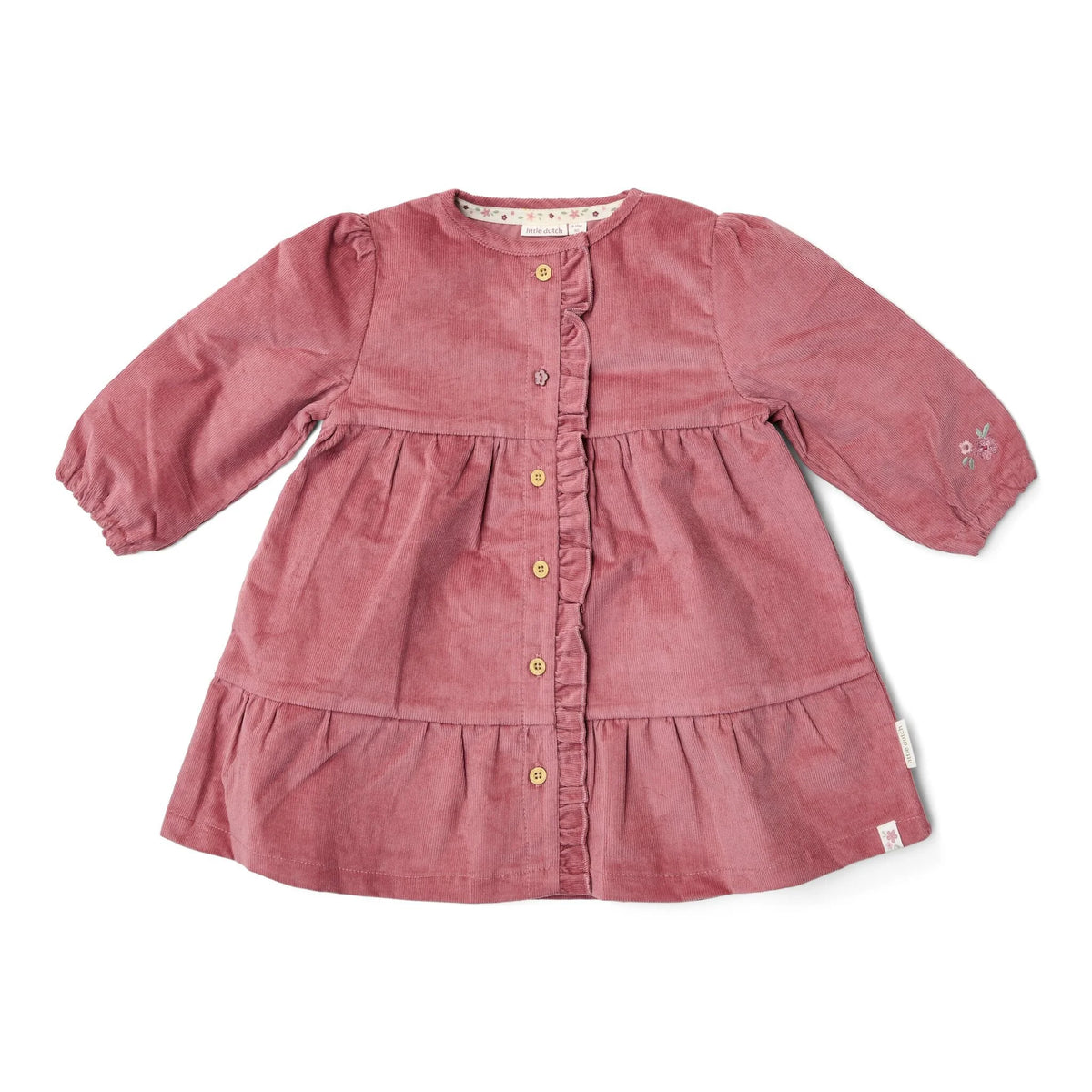 Pink Long Sleeve Corduroy Dress | Fairy Garden
