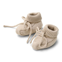 Knitted Booties Soft Beige | Newborn Naturals