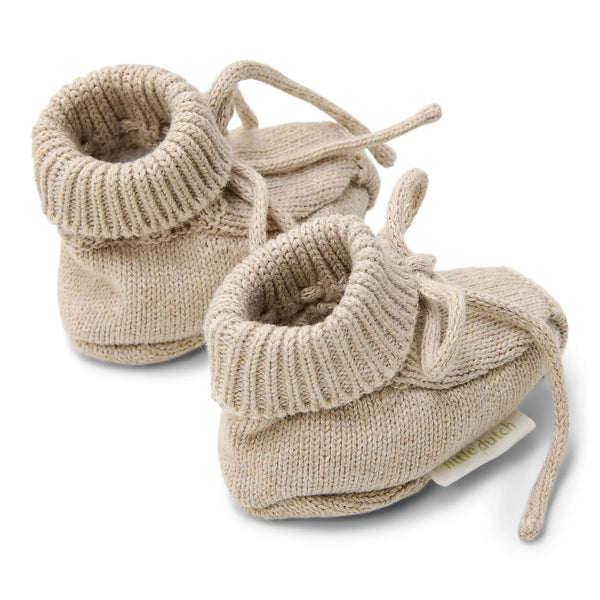 Knitted Booties Soft Beige | Newborn Naturals