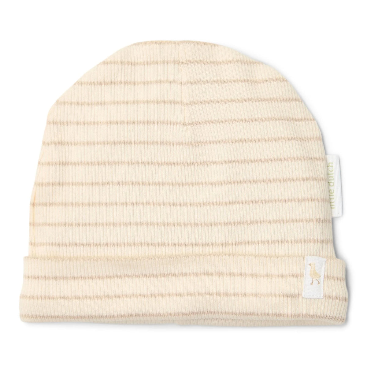 Baby Cap Soft Beige Stripe | Newborn Naturals