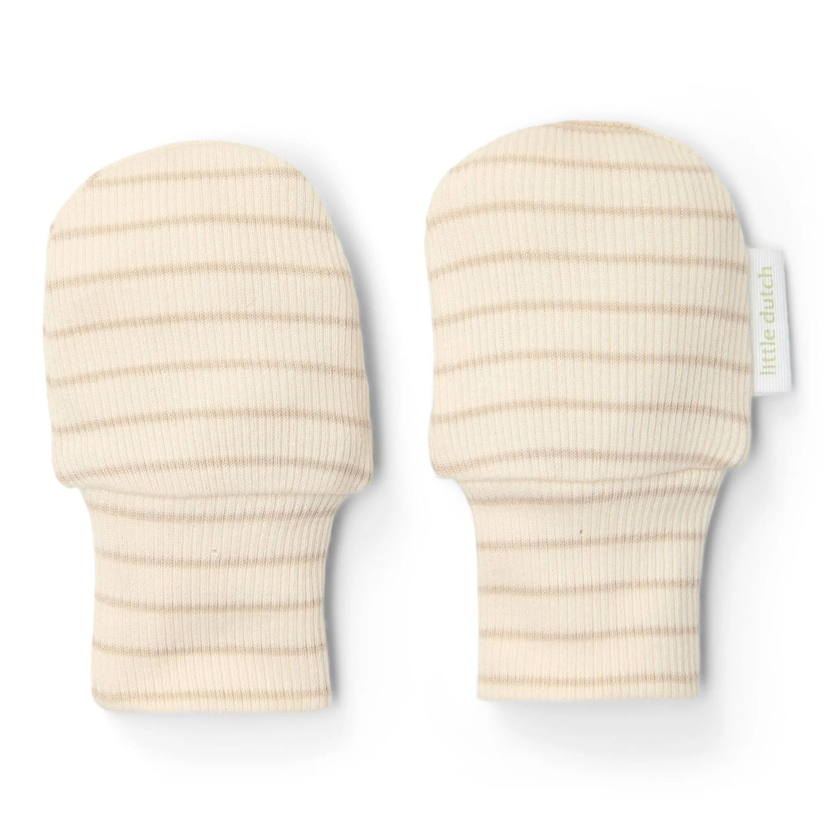 Scratch Mittens Soft Beige Stripe | Newborn Naturals