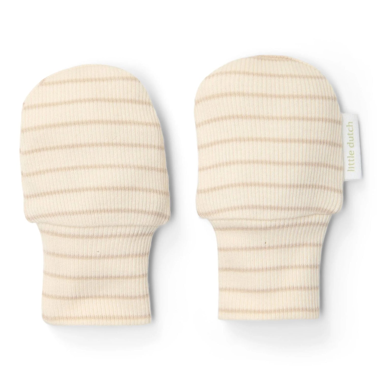 Scratch Mittens Soft Beige Stripe | Newborn Naturals