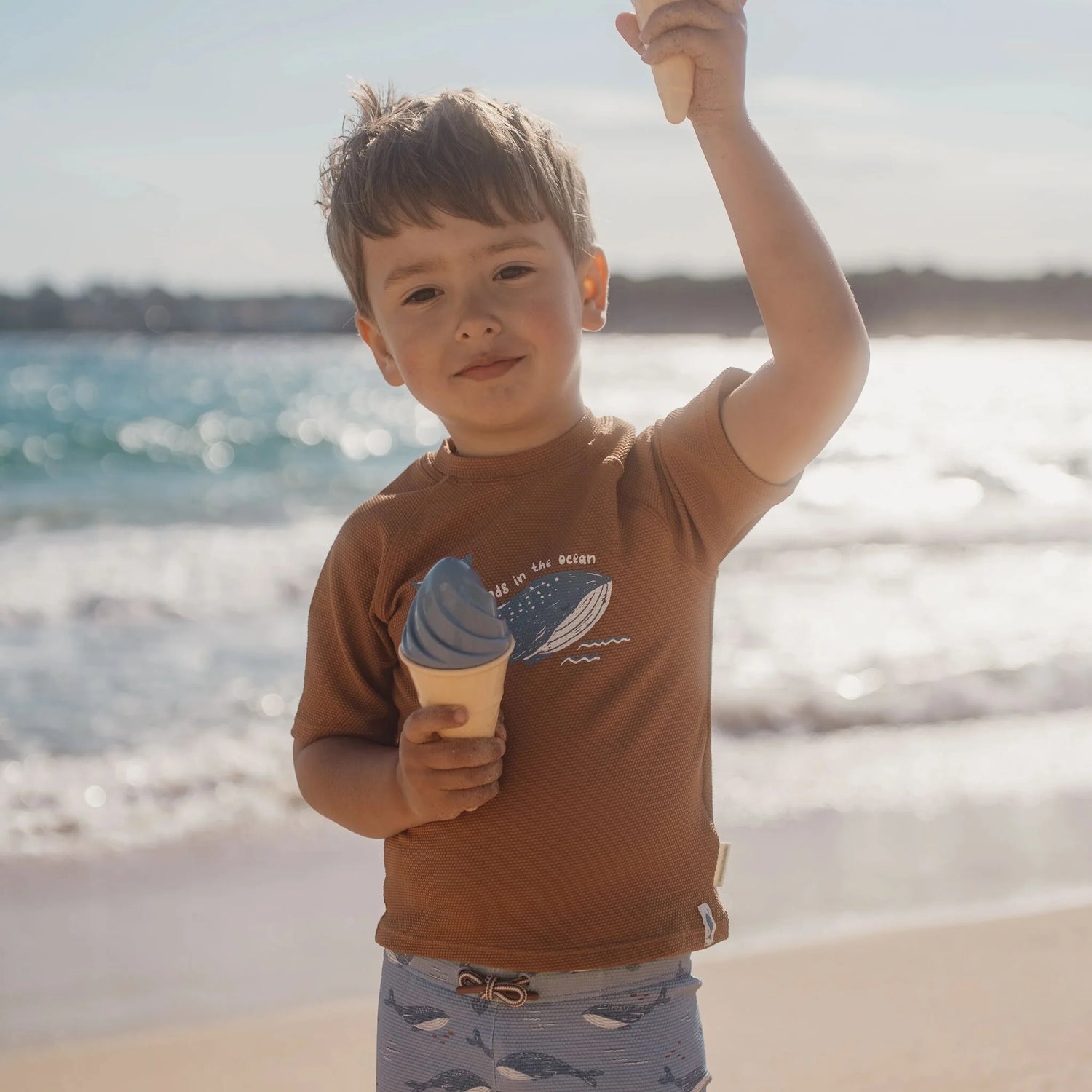 Short Sleeve Swim Shirt | Sunny Brown