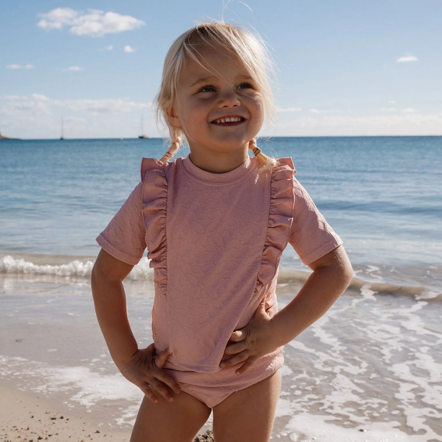 Short Sleeve Swim Shirt | Dreamy Pink Rose