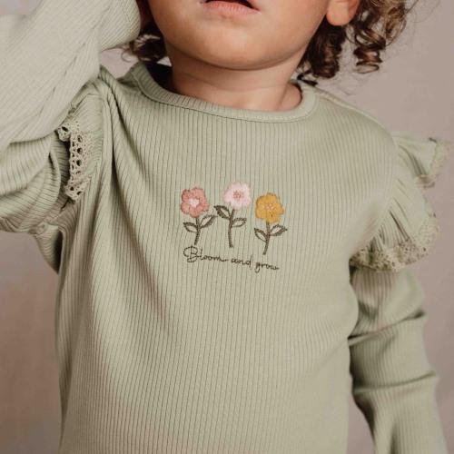 T-shirt Long Sleeves Green | Little Farm