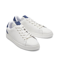 Men's TRVL LITE White and Blue Leather Lace-Up Sneaker