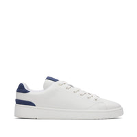 Men's TRVL LITE White and Blue Leather Lace-Up Sneaker