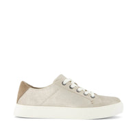Women's Kameron Lace Up Sneakers Metallic Champagne Suede
