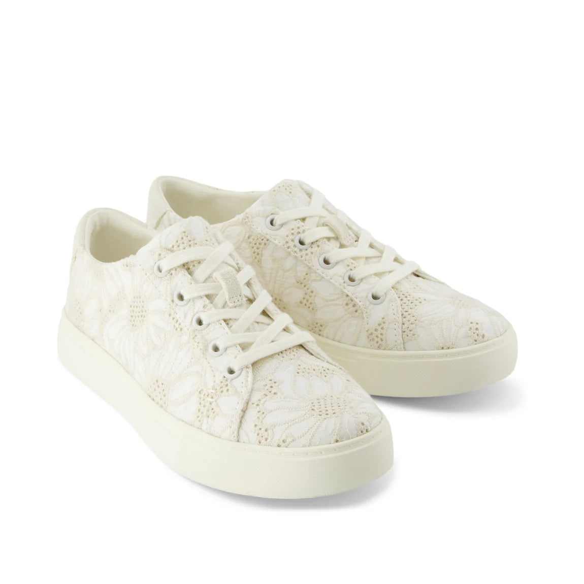 Women's Kameron Lace Up Sneakers - White Floral Eyelet