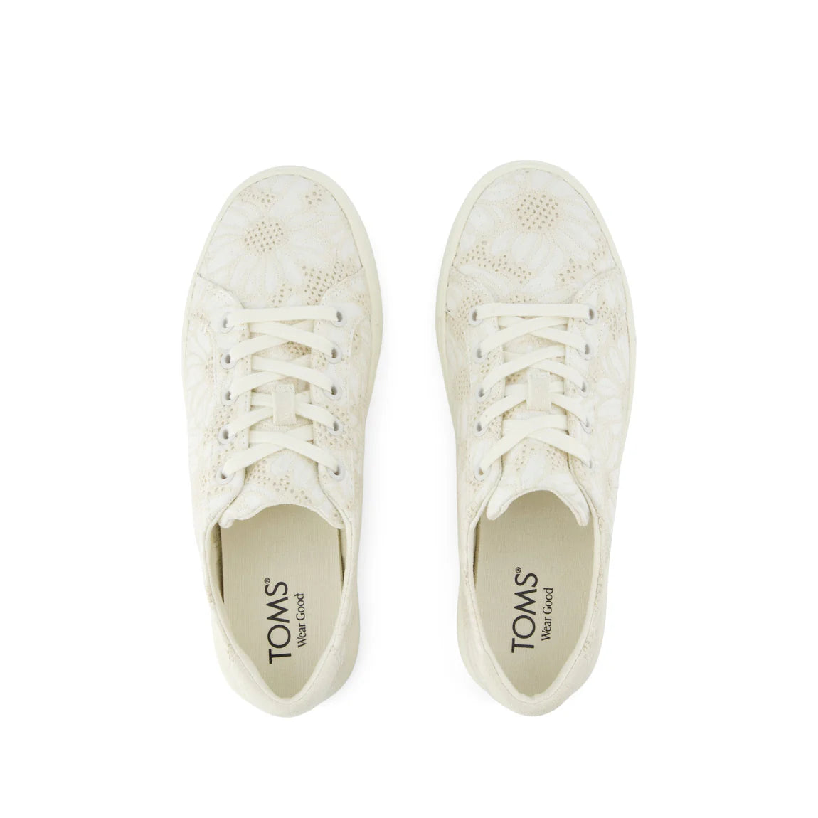 Women's Kameron Lace Up Sneakers - White Floral Eyelet