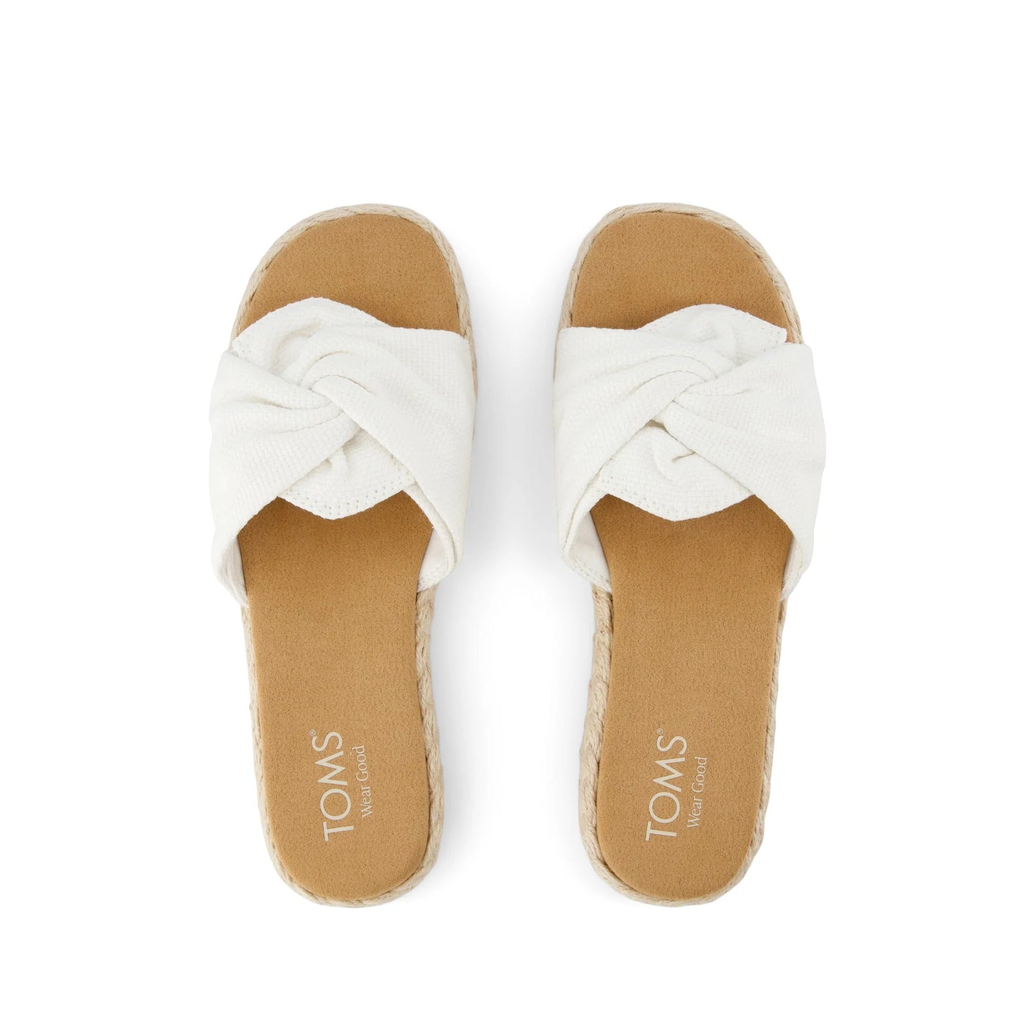 Women's Abby Slide Platform Knot Sandal | White Beachside Woven