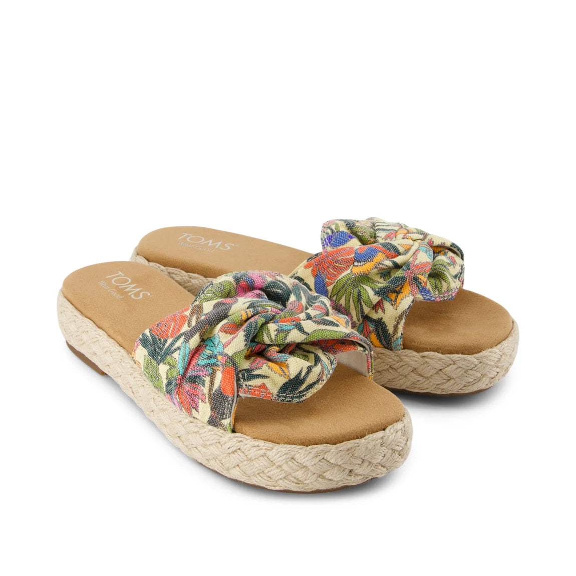 Women's Abby Slide Platform Knot Sandal - Multicolor Birds of Paradise