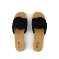 Women's Abby Slide Platform Knot Sandal - Black Beachside Woven
