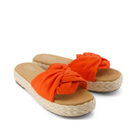 Women's Abby Slide Platform Knot Sandal - Flame Beachside Woven
