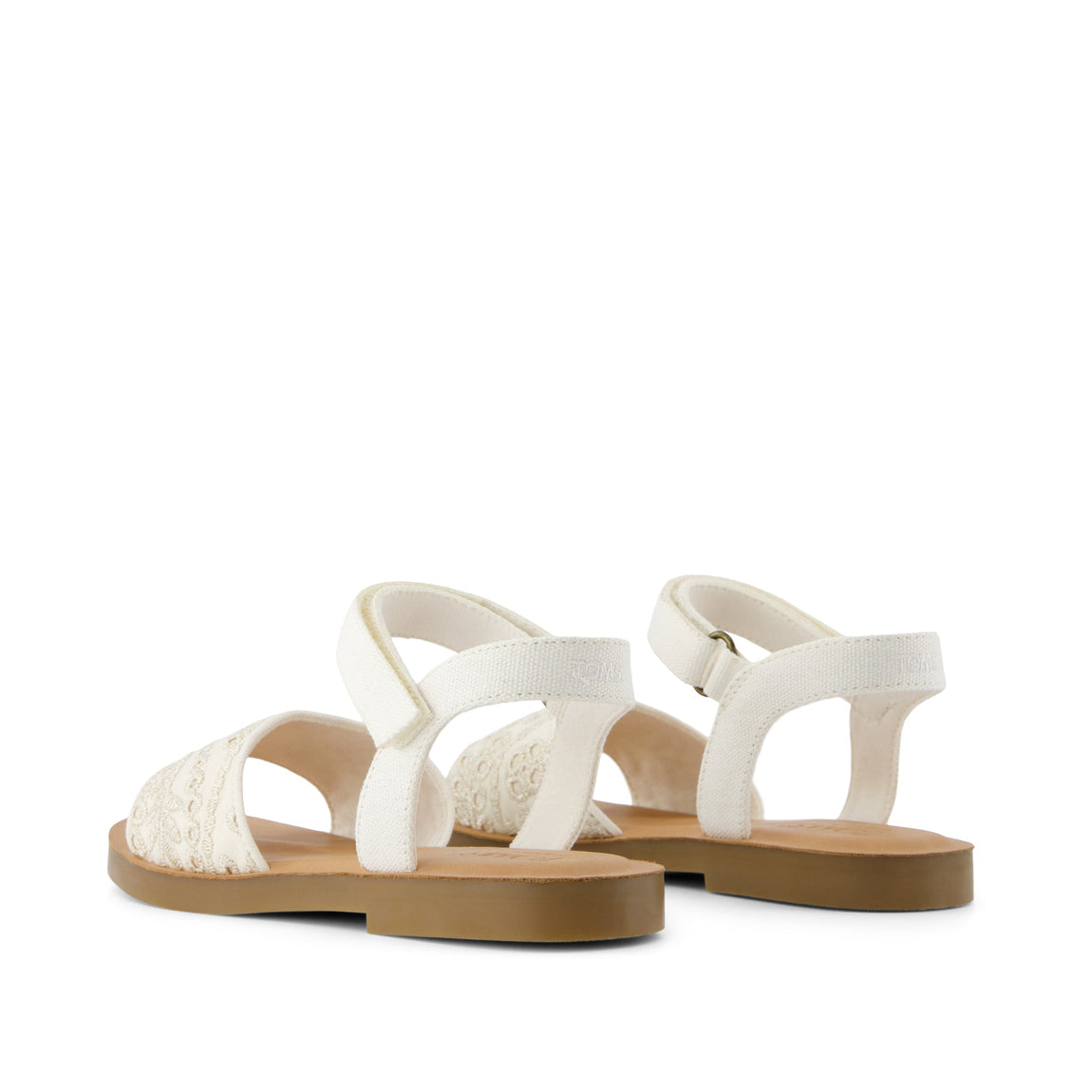 Tiny Remi Ankle Strap Sandal - Egret Botanical Eyelet
