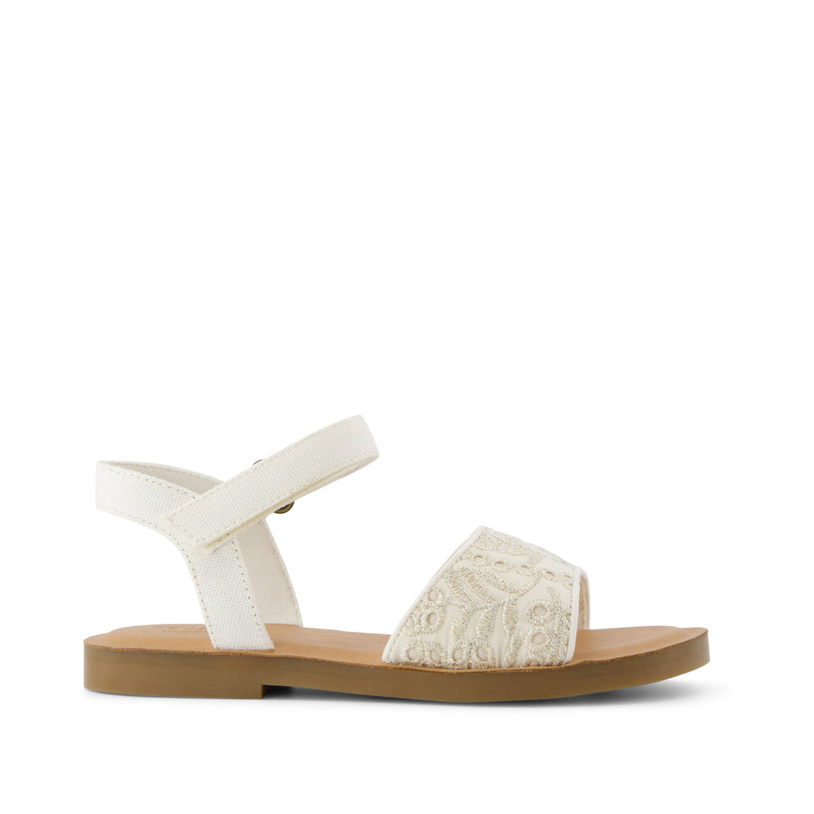Tiny Remi Ankle Strap Sandal - Egret Botanical Eyelet