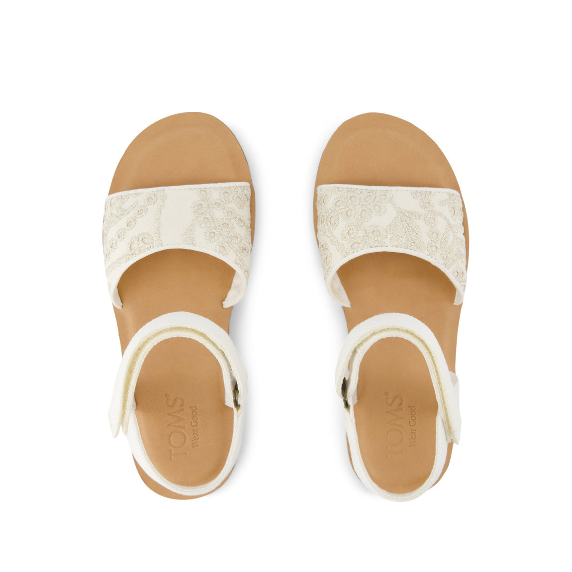 Tiny Remi Ankle Strap Sandal - Egret Botanical Eyelet