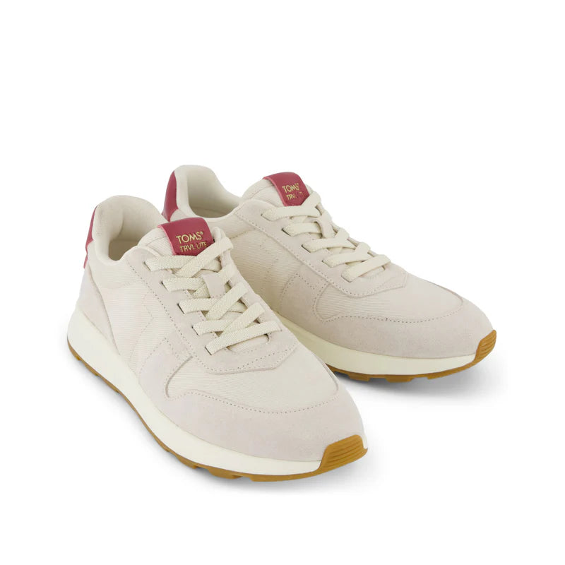 Women's TRVL Lite Retro Trainer | Light Sand Twill and Suede