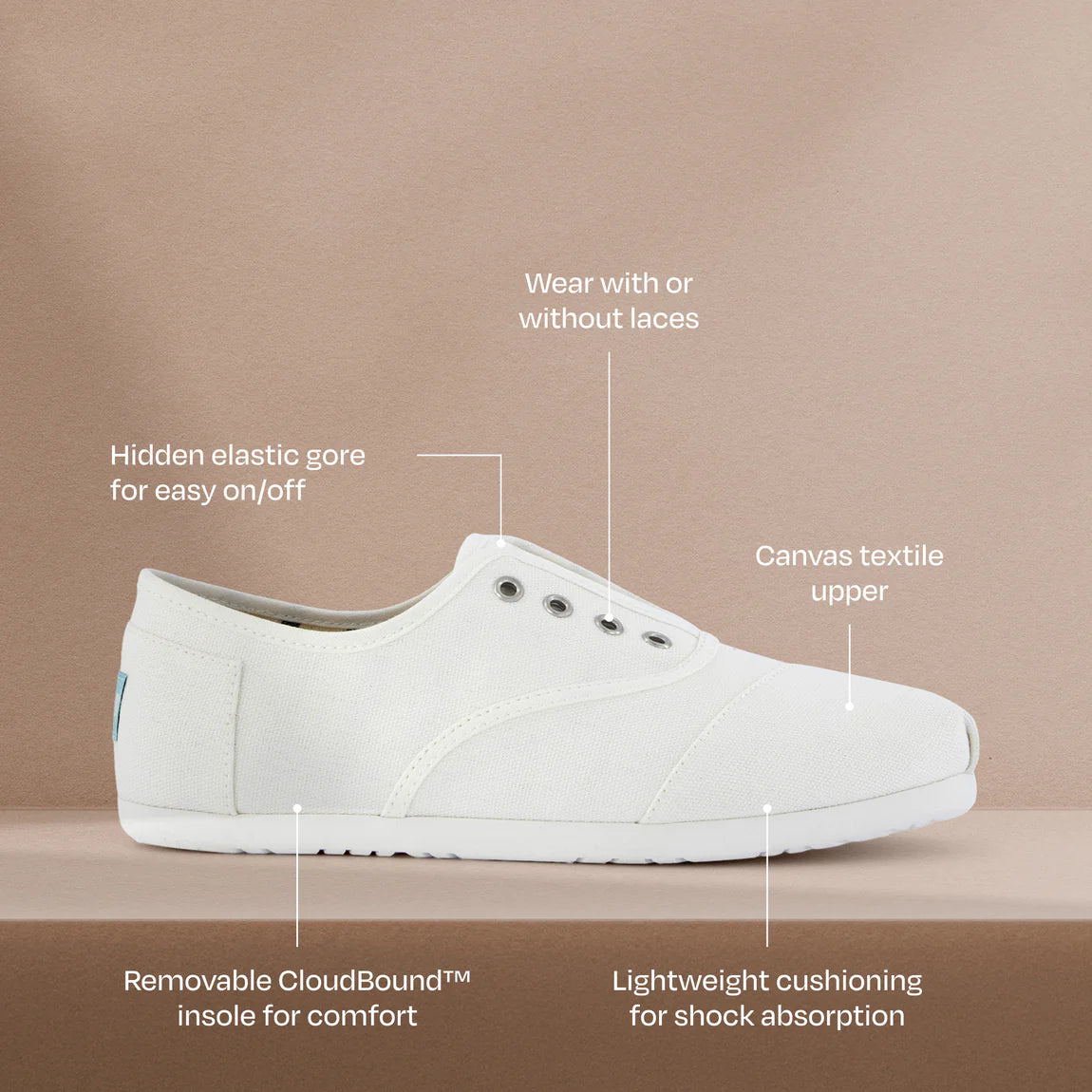 Women's Cordones Plus Sneaker | White Canvas