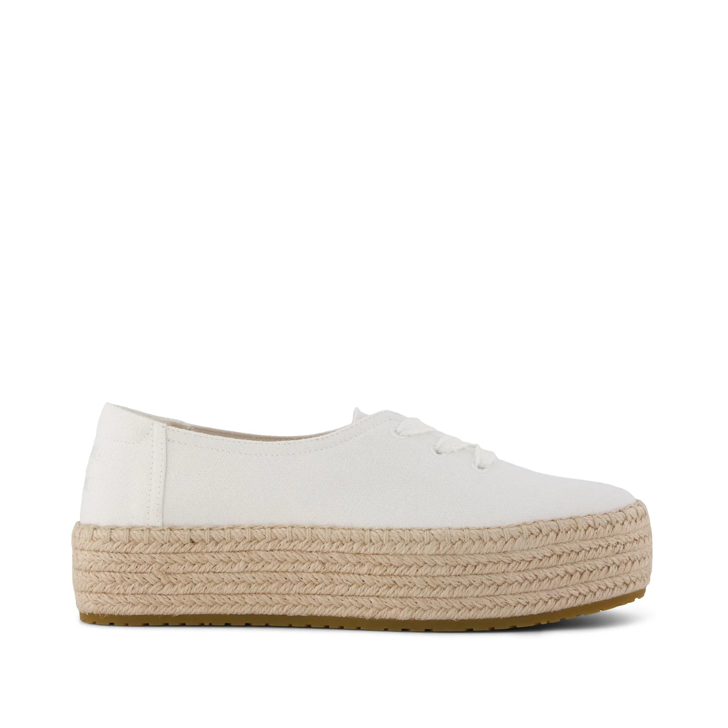 Women's Valencia Lace-Up Platform Espadrille | White Canvas