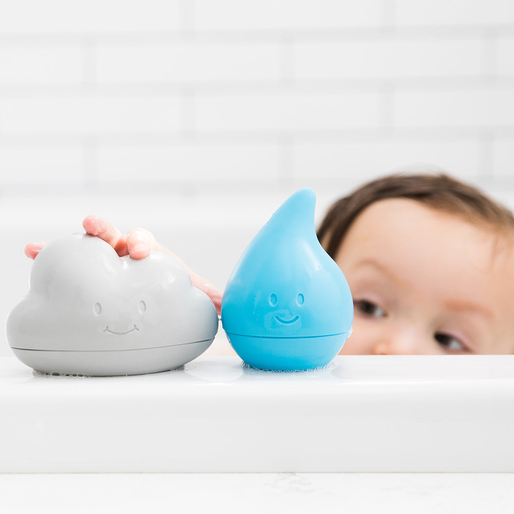 Cloud and Droplet Bath Toys | Light Blue