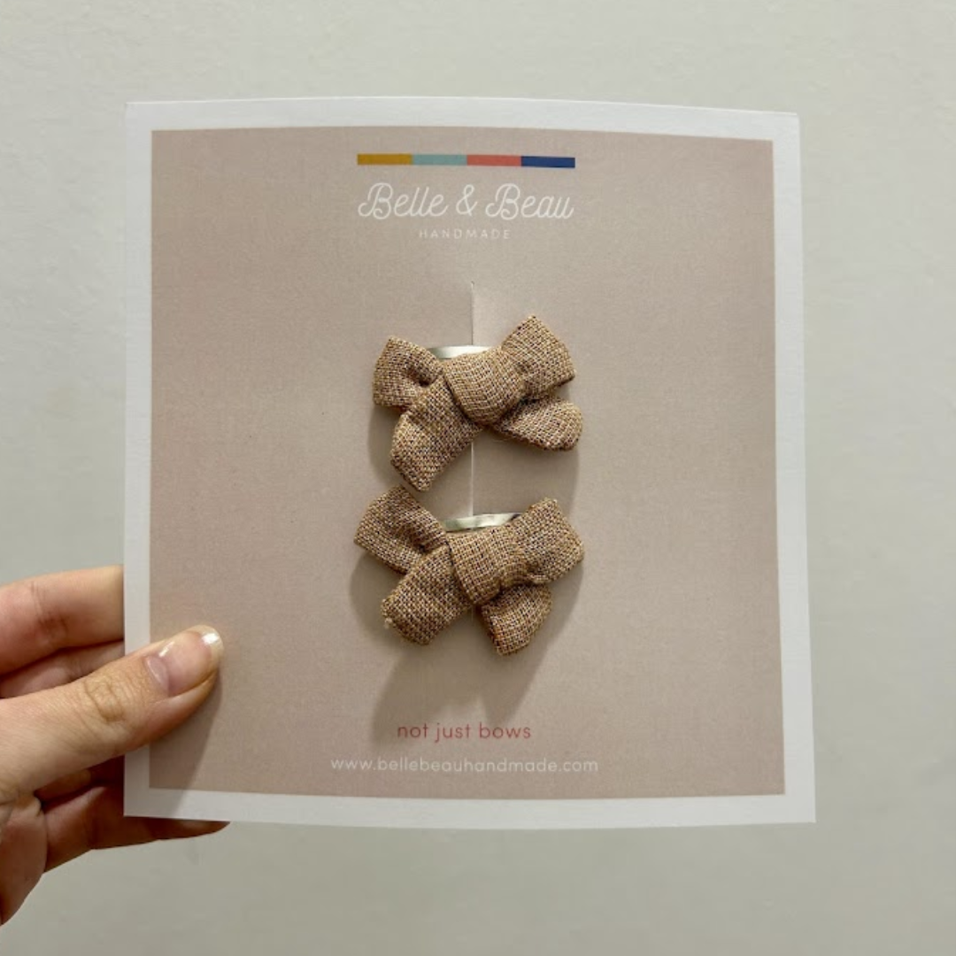 Mini Handtied Metallics Rose Gold Bow Set BB14