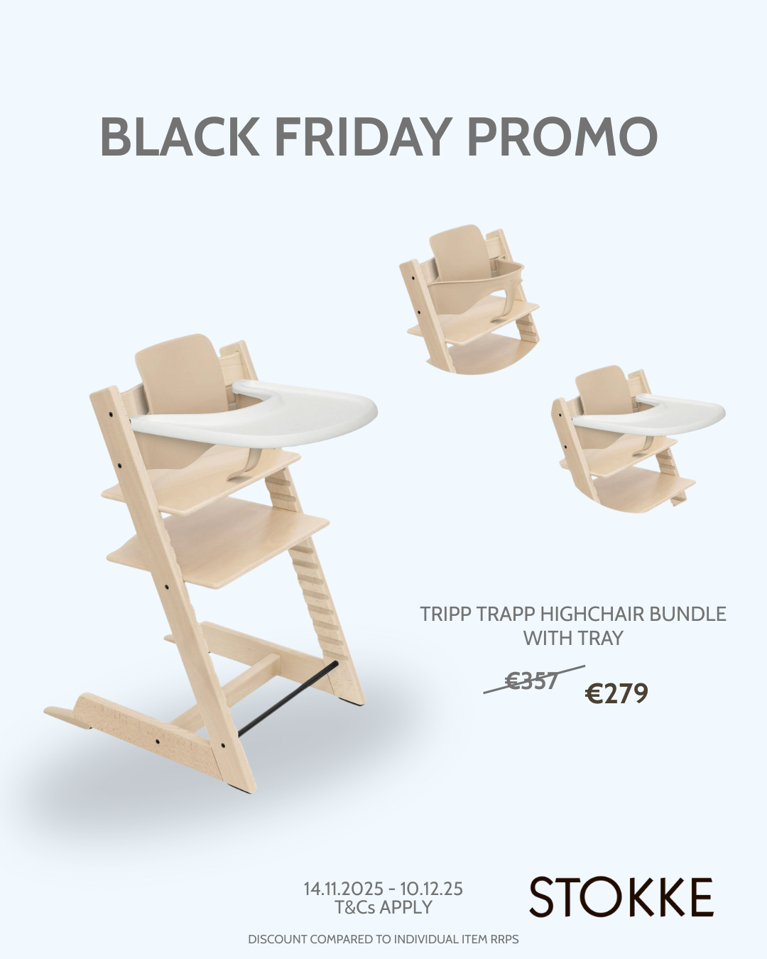 Black Friday 25 Tripp Trapp High Chair Bundle + Tray