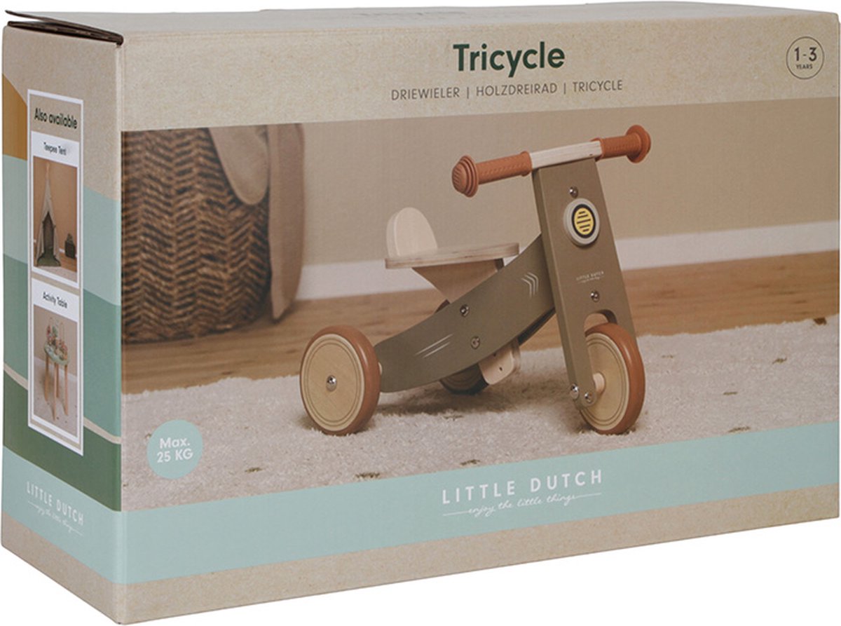 Wooden Tricycle Olive