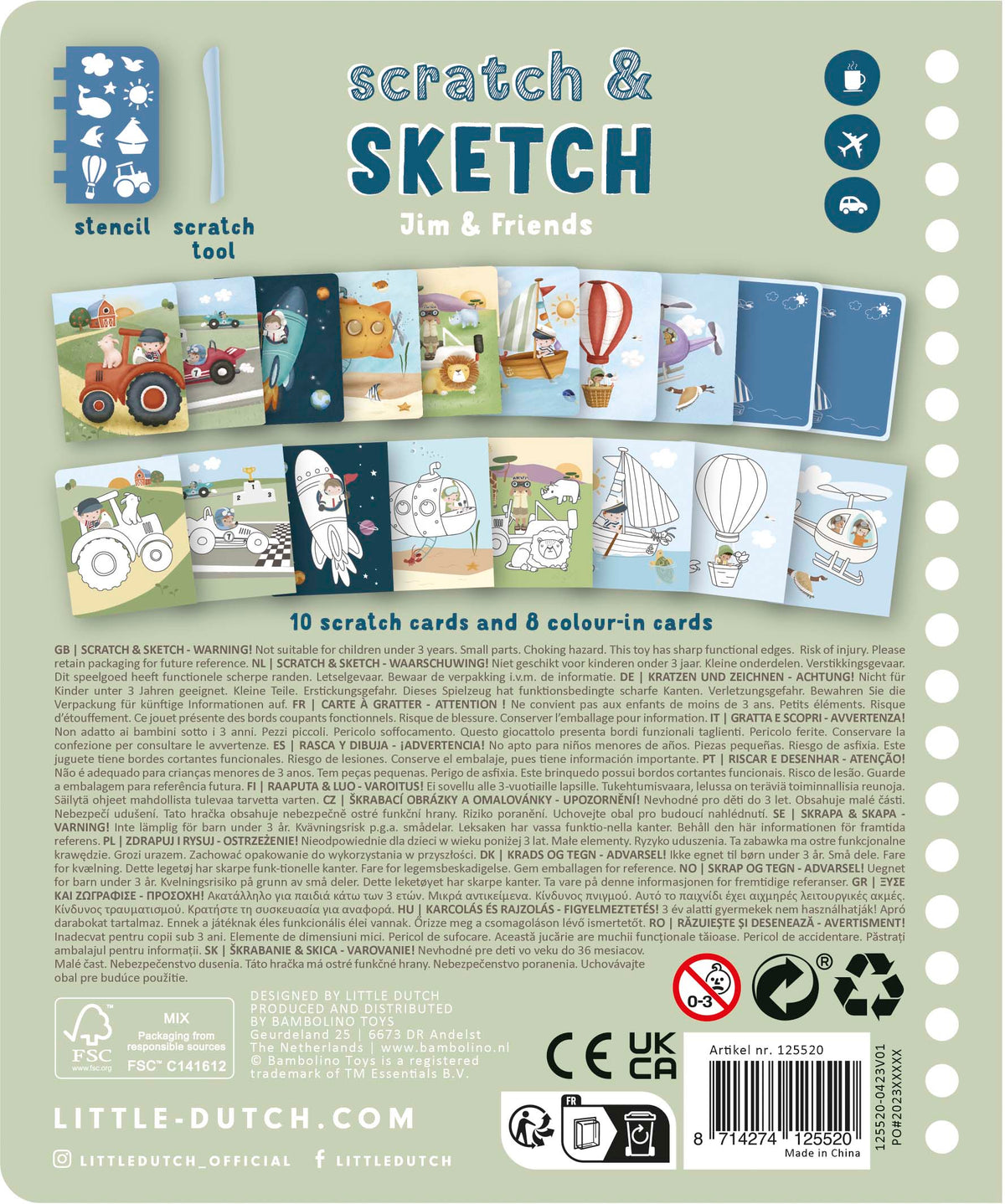 Scratch & sketchbook book "Jim & Friends"