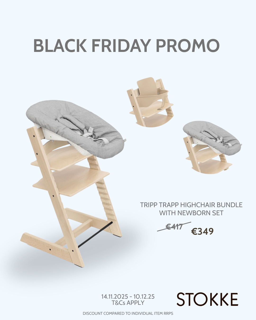 Black Friday 25 Tripp Trapp High Chair Bundle + Newborn Set