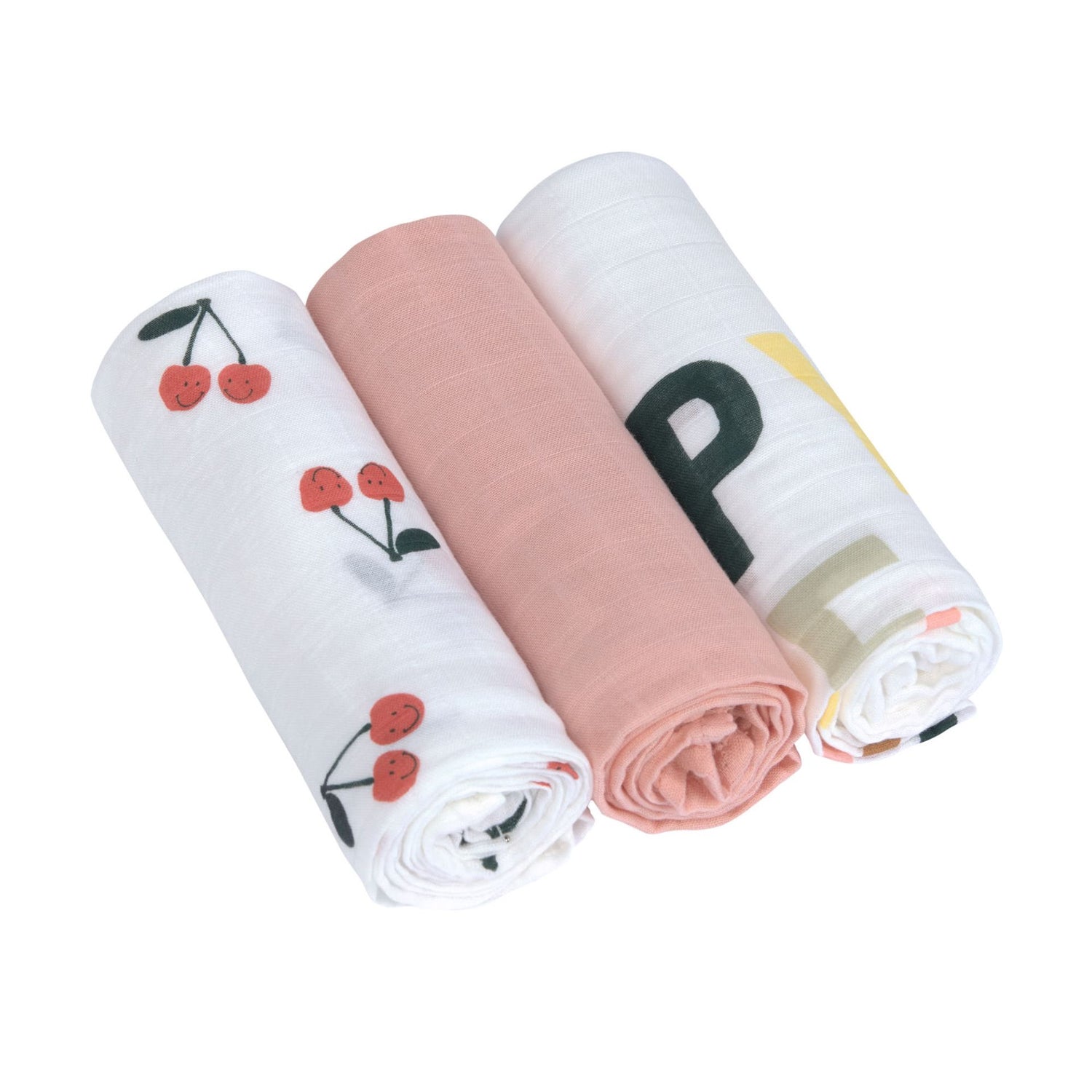 Heavenly soft Swaddle L (3 pcs) - Happy Fruits, Cherry
