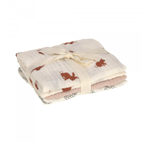 Swaddle & Burp Blanket M (3pcs) Little Forest Rabbit