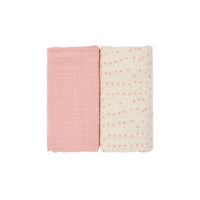 Swaddle & Burp Blanket (2 pcs) M, rose