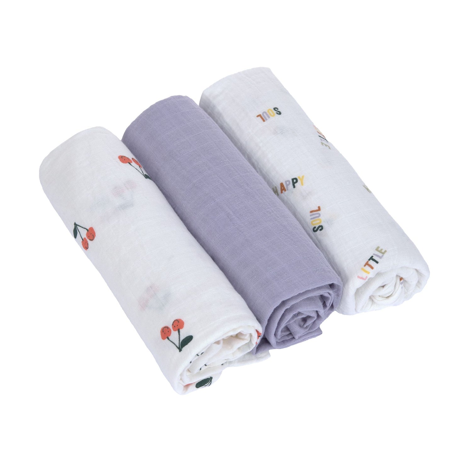Swaddle & Burp Blanket L GOTS Happy Fruits
